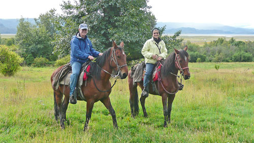 Hughes and Judy on Horses