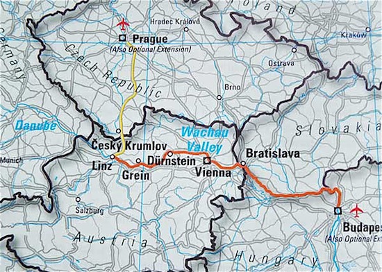 Map of Danube River