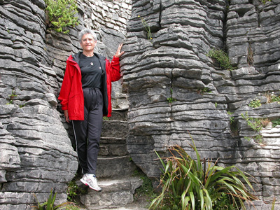 Judy at Pancake Rocks