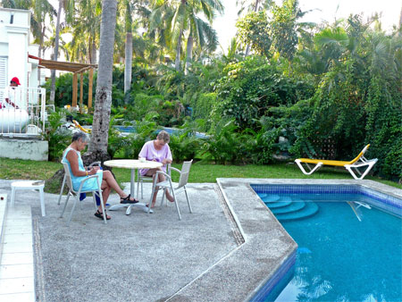 Judy and Carol at Pool